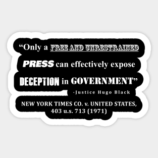 Free Press Case Law Quote White Lettering Transparent Background Sticker